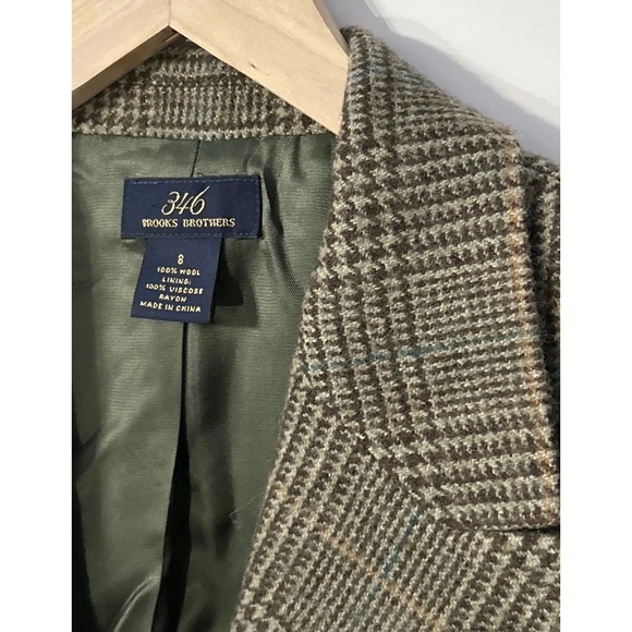 Women's Brooks Brothers Houndstooth Wool 3 button blazer Sz 8 Gorgeous - Picture 4 of 12